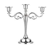 OwnMy 3 Arms Metal Candelabra Candlestick Silver European Elegant Candle Holder Candle Stand for Wedding Dining Table Christmas Party Home Decoration