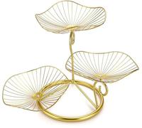 OwnMy 3-Tier Fruit Basket Stand Decorative Iron Fruit Bowl, Metal Wire Fruit Holder Storage Trays Table Countertop Holder for Vegetables Bread Snack, Modern Fruit Bowls for Kitchen Home Use