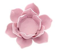 OwnMy 4.5 Inch Ceramic Lotus Flower Tea Light Holder Votive Candle Holder