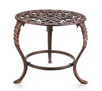 OwnMy Heavy Duty Cast Iron Plant Stand, Vintage Wrought Iron Flower Pot Holder, Decorative Round Potted Plant Stand Rack, Metal Plant Holder, Indoor/Outdoor Garden Stand, Red Bronze
