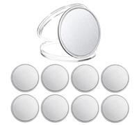 OwnMy Set of 8 Blank Challenge Coins for Laser Engraving, 1.6" Engraving Blank Zinc Alloy Coins with Acrylic Protection Box, Custom Blank Coins Collections for DIY Crafts Metal Stamping Jewelry Making