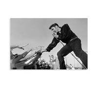 OWNPET Elvis Presley Black And White Art Canvas Poster Wall Art Decor Print Picture Paintings for Living Room Bedroom Decoration Unframe-style 12x18inch(30x45cm)