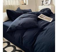 OWNPET Simple Washed Cotton 4-piece Set Japanese Super Soft Bed Sheet Set 3pcs Comforter Bedding Sets Student Dormitory