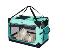 Ownpets 4 Door Folding Dog Crate, Portable Pet Crate with Strong Yet Lightweight Steel Frame for Dogs & Cats, 61x40x40CM Detachable Soft Dog Kennel for Camping, S
