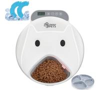 Ownpets Automatic Cat Feeder Wet Food, 4 Bowls Cordless Digital Timer-Controlled Cat Dispenser, Battery Powered Pet Feeder with Two Ice Packs for Wet & Dry Food Refrigerated