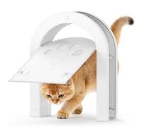 Ownpets Cat Flap Large 25.5cm x 16.8cm, 2 Way Entry | Easy to Fit, Secure Lockable Door for Large Cats&Small Dogs, Fast Installation, White