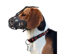 Ownpets Dog Muzzle, Adjustable Dog Basket Muzzle with Movable Cover to Prevent Biting, Chewing & Licking, Air Mesh Drinkable Dog Muzzle for Small, Medium, Large Aggressive Dogs, L size