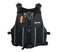 Owntop Buoyancy Aids for Adults Youth with Hydration Pack, Whistle, Dual Mesh Pockets | Adjustable Buoyancy Vest Jacket | Swim Vest Unisex for Paddleboarding, Kayaking, Fishing (Black,XS/S)