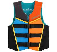 Owntop Junior Buoyancy Aid, Neoprene Kids Swim Vest with Triple Adjustable Safety Straps, Lightweight Buoyancy Vest Jacket for Kayaking, Swimming, Boating, Paddle （Multi-Color，L）