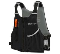 Owntop Junior Swim Vest for Kids 30-50kg, Buoyancy Aid with Whistle, Breathable Mesh Back & Pocket, Adjustable Neoprene Float Jacket for Kayaking, & Swimming, Boys & Girls 6-13 Years（Black，M）