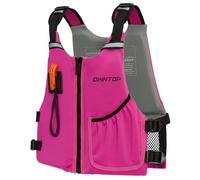 Owntop Junior Swim Vest for Kids 30-50kg, Buoyancy Aid with Whistle, Breathable Mesh Back & Pocket, Adjustable Neoprene Float Jacket for Kayaking, & Swimming, Boys & Girls 6-13 Years（Pink，M）