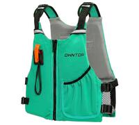 Owntop Junior Swim Vest for Kids 30-50kg, Buoyancy Aid with Whistle, Breathable Mesh Back & Pocket, Adjustable Neoprene Float Jacket for Kayaking, & Swimming, Boys & Girls 6-13 Years（Green，L）