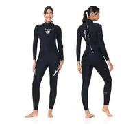 Owntop Mens Womens Wetsuit 1.5mm - Full Length Diving Suits, Back Zip Neoprene Wet Suits, Thermal Stretch Pro Dive Skin for Surfing Snorkeling, Women Black XL