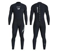 Owntop Mens Womens Wetsuit 1.5mm - Full Length Diving Suits, Back Zip Neoprene Wet Suits, Thermal Stretch Pro Dive Skin for Surfing Snorkeling, Men Black XXL