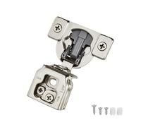 OWODI 6 Pack 1-1/4 Inch Overlay Soft Close Cabinet Hinges for Face Frame Cabinet Door Concealed Hinge 105 Degree 3D Technology 35mm Cup Diameter with Screws, Satin Nickel, Self Closing