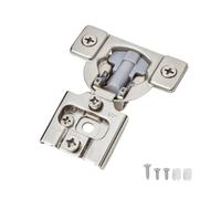 OWODI 6 Pack 1/2 Inch Overlay Soft Close Cabinet Hinges for Face Frame Cabinet Door Concealed Hinge 105 Degree 3D Technology 35mm Cup Diameter with Screws, Satin Nickel, Self Closing