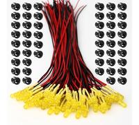 OWOFYDR 50Pcs 5mm Yellow Pre-Wired LED Kit, 3-12V with Resistor
