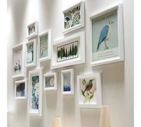 OWOHYG 12 Pieces of DIY European Style Solid Wood Frame Wall, Creative Wall Set,136 * 76cm,White