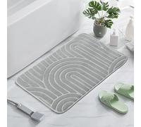 OWOHYG , Absorbent Non-Slip Soft Washable Door Mat, for Bathroom Tub Toilet,Grey,15.74 * 23.62 inch