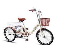 OWOHYG Adult Tricycle 3 Wheeled Trike Cruise Bike Single Speed Carbon Steel Frame with Large Basket for Recreation Shopping Exercise Picnic Cycling Pedalling