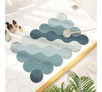 OWOHYG Anti Mold Non Slip for Shower with Drain Soft and Quick Drying Loofah Bathroom Mat,B,40x60cm