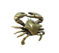 OWOHYG Antique and Antique Plated Copper Crab Tea Pet Ornaments, Four Treasures of The Study, Pen Holder, Antique Solid Copper Handicraft Small Ornaments-Crab a,Crab a