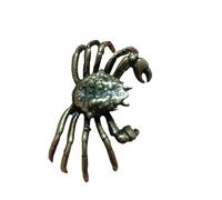 OWOHYG Antique and Antique Plated Copper Crab Tea Pet Ornaments, Four Treasures of The Study, Pen Holder, Antique Solid Copper Handicraft Small Ornaments-Crab a,Crab B