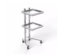 OWOHYG Beauty Salon Trolley Cart on Wheels,3-Tier Metal Rolling Cart,Stainless Steel Salon Storage Stand with Wheels Trolley Tray Storage Cart Kitchen Storage Trolley
