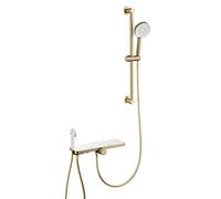 OWOHYG Brass Bath Mixer Shower Tap Wall Mounted 3 Modes Bathtub Faucet with Single Handle Hot & Cold Water Filter for Bathroom No Lift Rod Durable & Stylish Design (F with lift rod),F,wi