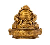 OWOHYG Bronze Jet Treasure Golden Toad Decoration Creative Copper Crafts Home Decoration Ornaments-Judao Treasure Ten Toad 1.3 feet,Join Treasure Tell Toad 1.6