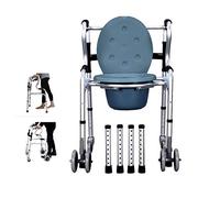 OWOHYG Commode Chair Bedside Commode Lightweight Folding Walker 4 Wheels Aluminium Rollator Mobile Toilet Commode Chair Portable Toilet It's