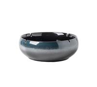 OWOHYG Desktop Smoking Ash Tray Glossy Gradient Blue Large Ceramic Ashtray Windproof Suitable For Office Desktop Decoration And As A Decorative Ashtray Easy To Clean.M