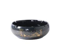OWOHYG Desktop Smoking Ash Tray Large Ceramic Ashtray With Glossy Pattern Windproof Suitable For Office Desktop Decoration Easy To Clean.M