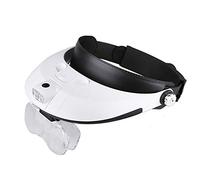 OWOHYG Headband Magnifier With 2Led Light, Head-Mounted Handsfree Reading Magnifying Glasses, Jeweler,Watch Loupe 5 Replaceable Lenses Interesting Life Fashionable.