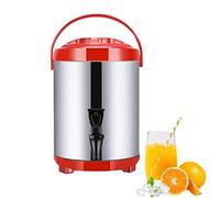 OWOHYG Hot Water Dispenser with Faucet,Stainless Steel Catering Urn, Thertat Water Boiler 8L/10L/12L, Commercial Coffee Urn Insulated Barrel, Insulated for 10-12 Hour,Black,12L,Red,6L