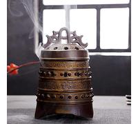 OWOHYG Incense Burners Handmade Lotus Incense Burner Backflow Incense Burner Chinese Classical Style Traditional Home Decoration Technology for Home Office Yoga (Brass 10.5x15.5c,Brass,10.5x15.5cm