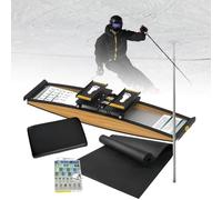 OWOHYG Indoor Ski Simulator Machine 3D Trainer for Strength and Balance Training, Includes Ski Poles and Mats, Supports Up to 330lb