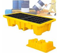 OWOHYG Industrial Spill Containment Tray - Modular Platform to Prevent Drum Leaks for Warehouse And Factory Safety, 49 X 35 X 9 Cm, Robust, Durable, Chemical-resistant,01al Acces,120 * 120 * 10cm