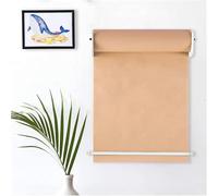 OWOHYG Kraft Paper Roll Display Wall Mounted Butcher Paper Roll Dispenser Bracket, White Black Kraft Paper Holder For Hanging And Cut Idea List For Office Coffee Shop.White-37cm/14.5in Wide
