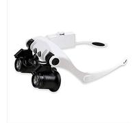 OWOHYG Lighted Headset Magnifying Glasses,With 2Led Lights Head-Free Magnifier Loupe For Electronics Eyelash Crafts Jewelry Circuit Watch Repair,10X,15X,20X,25X A/A.