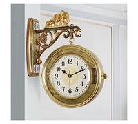 OWOHYG Luxurious Wall Clock Double Sided, Hanging 3D Rotating Bracket Clocks, Elephant Decor Watch Mute Movement Clock, Wall-Mounted Decorative Home Art Decor