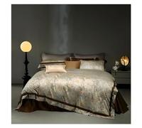 OWOHYG Luxury Zebra Print Yarn Dyed Jacquard and Cotton Patchwork Bedding Set Duvet Cover Bed Sheet Pillowcases Silky Bed Sets,Bedding, JM-021,D,FLAT BED SHEET_KING