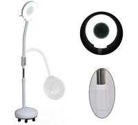 OWOHYG Magnifying Glass, 8X Magnifier Clip Floor Standing Lamp,360°Swivel Base Adjustable Arm with Gooseneck Reading Magnifying Glass- for Beauty, Salon, Tattoo, Nail, Dental, Reading an