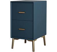 OWOHYG Minimalist Bedside Table White Wood, Nightstand For Bedroom Modern Cortex, Light Luxury Bedside Cabinet 2 Drawer Grey, Mini Small Ultra-Narrow Heightened Bedside Cabi,Velvet Blue