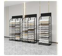 OWOHYG Multi-Layer Metal Ceramic Tile Display Rack, Floor Standing Tile Sample Organizer Holder, Building Material Display Shelf, For Retail Stores/Trade Show/Stores/Warehouses.Black-A-52x35x188 cm