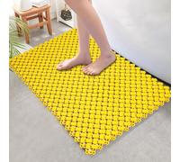 OWOHYG Non-Slip Interlocking Soft Bathroom Mats, 10mm Thick Waterproof Floor Tiles for Shower, Pool, Kitchen, and Bath - Blue,Yellow,15p