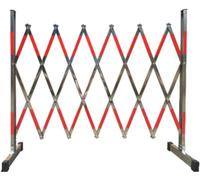 OWOHYG Retractable Mobile Barriers, Folding Security Fence, Crowd Control Easy to Transport, with Castors, for Motorways Expandable Metal Barricade,1.2 * 7M,1.2 * 4M