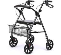 OWOHYG Rollator, for Elderly 4 Wheeled Rollator with Brakes Walking Aid Walking Frame for Handicapped Underseat Bag Ergonomic Brakes an Yearn for
