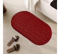 OWOHYG Rug - Rubber Backing Non Slip Quick Dry Absorbent Bathroom Rugs - Fit Under Door,Red,16 * 24 inch