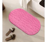 OWOHYG Rug - Rubber Backing Non Slip Quick Dry Absorbent Bathroom Rugs - Fit Under Door,Rose Red,16 * 24 inch